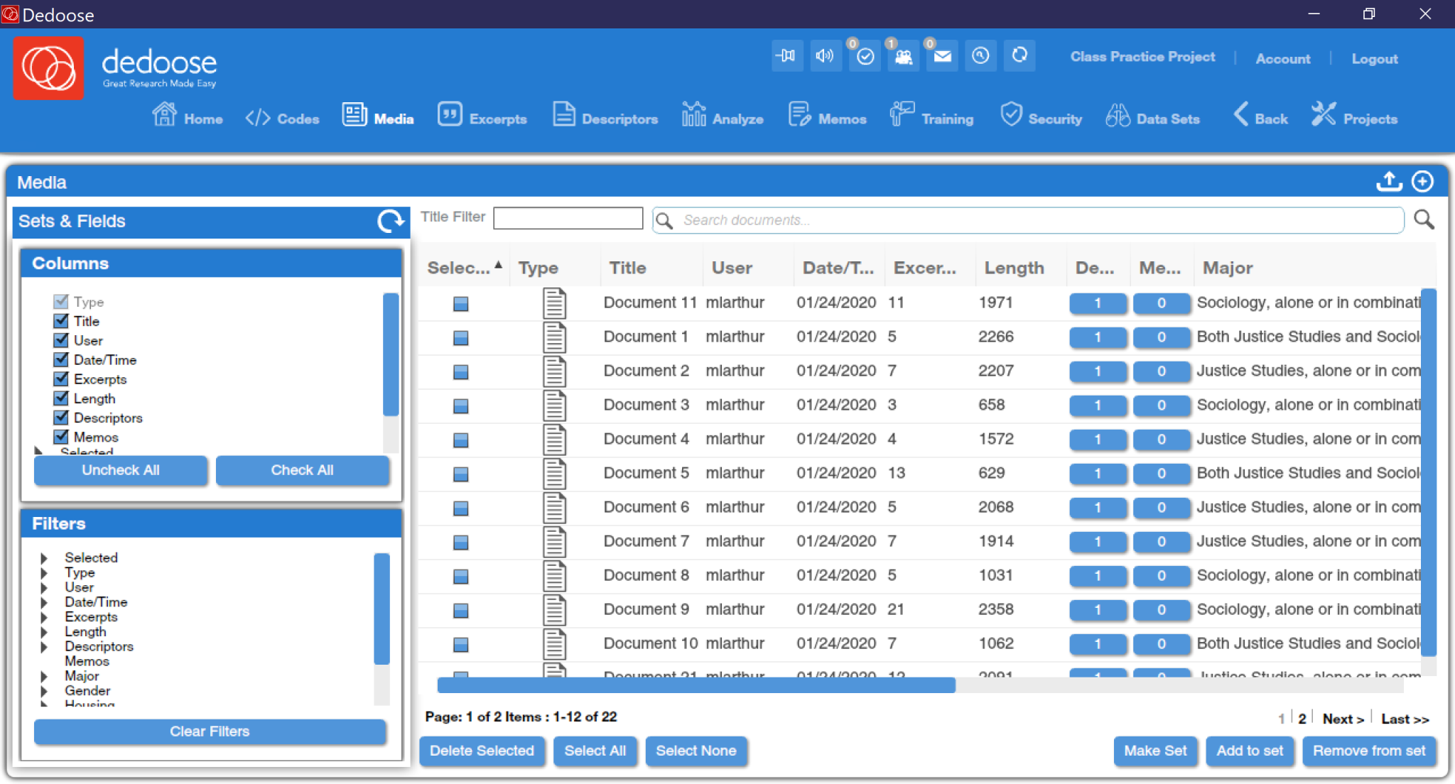 Qualitative Data Analysis with Dedoose: Data Management – Social Data ...
